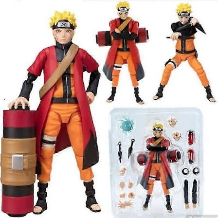 1 Sett Anime Uzumaki Naruto Actionfigur Ansiktsbytte Figurin Bevegelige Ledd Kul Leke