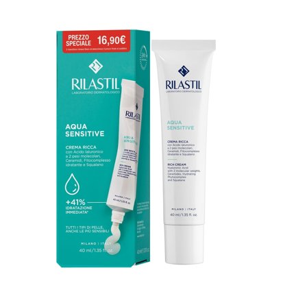 Rilastil Sensitive - Crema Ricca 40ml - Tratt.collo e décolleté idratante