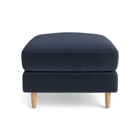 Ofelia Pouf Hocker in Riviera Dunkelblau, moderner skandinavischer Stil, bequeme Polsterung für Ihr Wohnzimmer, hochwertige Verarbeitung, 47cm.