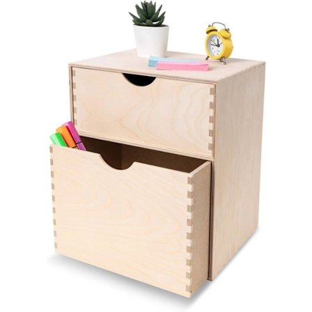 Pieni Kommode Luova Deco 2 Laatikoita Toimistovarastoon Puu 25x20x31 cm