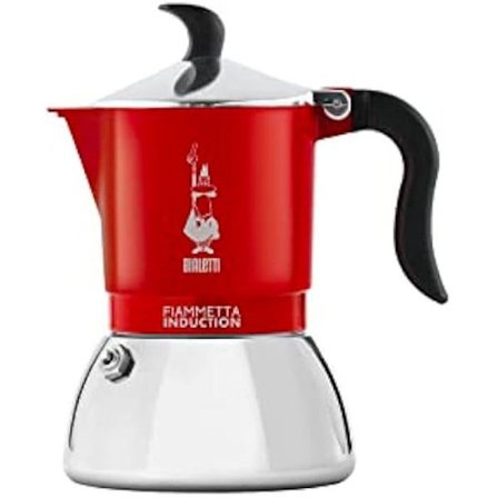 Bialetti Fiammetta induktionskaffebryggare - 2 koppar - Röd - Kompatibel med alla värmekällor