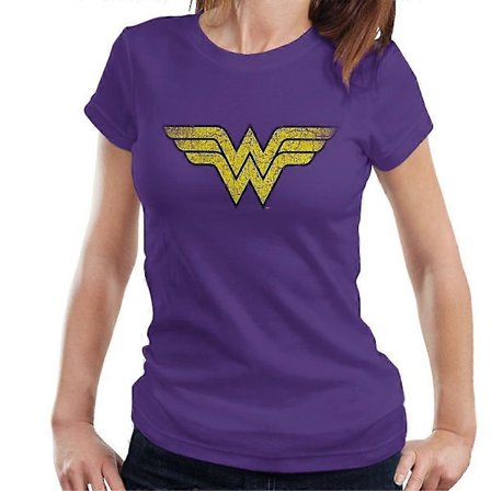 Wonder Woman Damgul Gul Logotyp Dam T-shirt