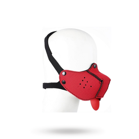 Red Puppy Neoprene Snout + Tongue - Vuxen.se - Ögonbindel, ögonmask för BDSM - Vuxen.se - Bondage, fetish, BDSM