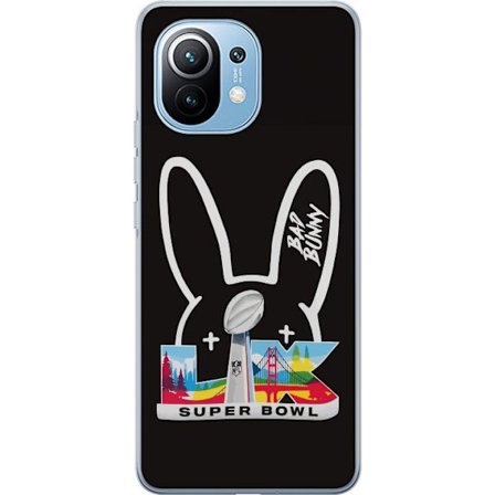 Kompatibelt Mobildeksel til Xiaomi Mi 11 Bad Bunny portrett med åpen skjorte, tatoveringer og krøllete hår i stilfull motefotografering