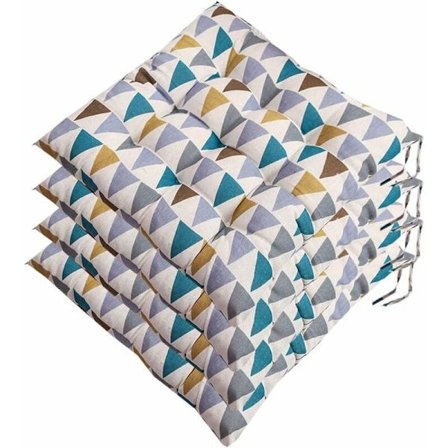 Sett med 4 stolputer, myk polstret stolpute med knytebånd, bærbar hjemmekontordekorasjon, flerfarget - 40 x 40 cm