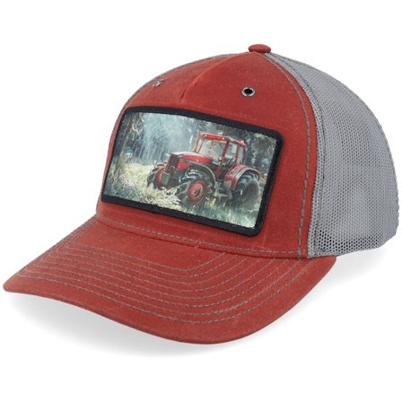 Iconic - Rouge trucker Casquette - Abandoned Tractor Burnt Red/Charcoal A-Frame Trucker @ Hatstore