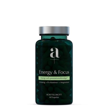 A+ Energi & Fokus Ginseng B-vitamin Magnesium 60 kapslar