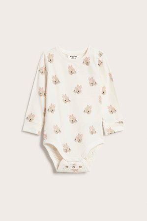 Kappahl | Langermet body med dyremotiv | Offwhite