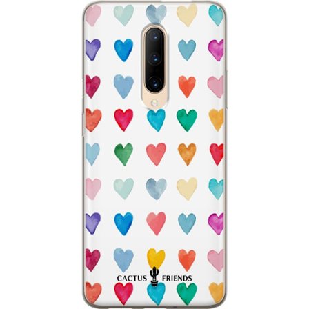 Kompatibelt Mobildeksel til OnePlus OnePlus 7 Pro Cactus and Friends - Watercolor Love Grid