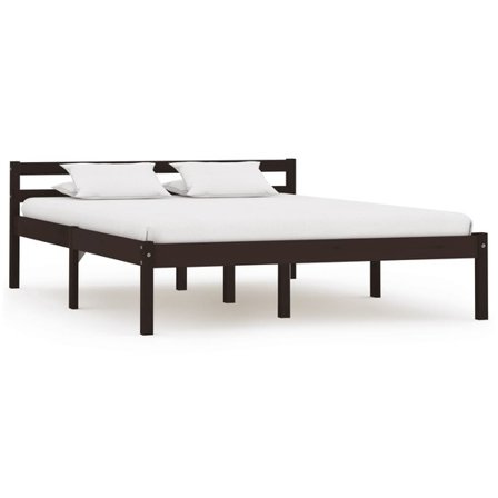 VidaXl Sängram Mörkbrun Massiv Furu 200X120 Cm - Litenleker