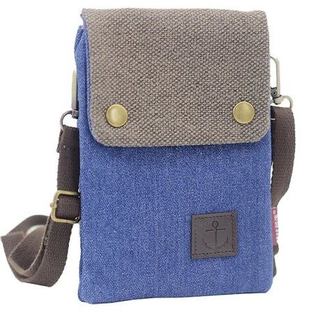 Liten Messenger Bag Mobiltelefonveske med Skulderstropp, Jente Canvas Mobiltelefon Lommebok