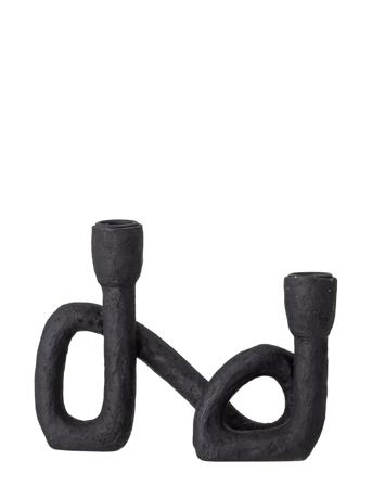Mashel Lysestage, Sort, Polyresin Black Bloomingville