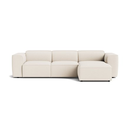 Aura Chaiselong Sofa, Vendbar - Loop Creme - 303x165x73cm - Slidstærk Chaiselong Sofa med Nozag fjedre, Vendbar og Komfortabel