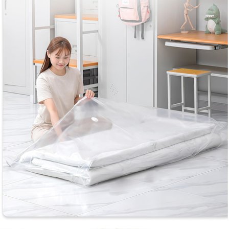 Store vakuumpose vanntett gjenlukkbar vakuumforsegling madrasspose med glidelås gjenbrukbare plassbesparende poser (220x100cm)
