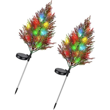 2 stk Solcelledrevne Julehagelys Flerfarget Juletre Vari