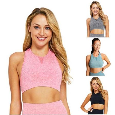 Svart Tränings topp bh med nät rygg svart