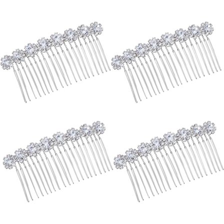 4 stk. Høj kvalitet legering diamant rhinestone blomst hår side kamme bryllup brude smykker hårklemmer til kvinder