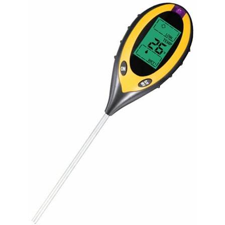 Fyra-i-ett-jordmätare, jord-pH, fuktighet, ljus, termometer, trädgårdsjordtestare (utan batteri)