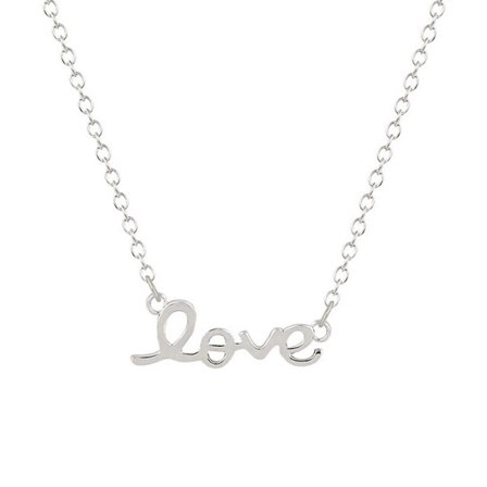 Halsband med hänge - "Love" Silver / Guld