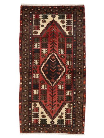 Medallion Small Hamadan Rug 67X130 Wool