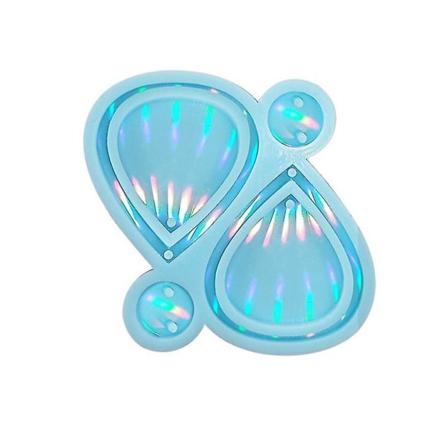 Holografiskt ljus och skugga epoxiharts silikonform DIY holografiska örhängen hänge epoxiharts