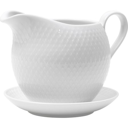 Lyngby porcelæn Rhombe Sauskanne' - 'Hvit