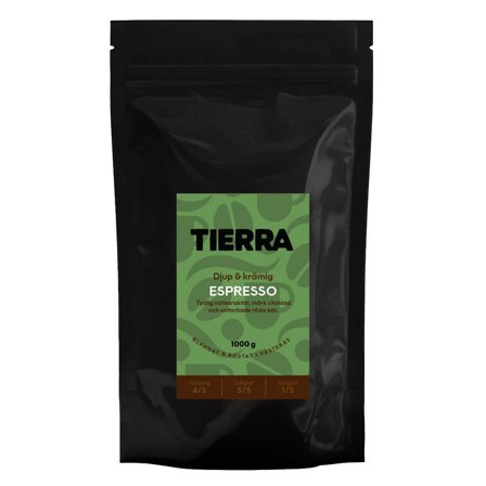 TIERRA VERDE Kaffe Espresso Hela Bönor 1kg - Lyreco - Kök och servering - Kaffe och te - Bryggkaffe