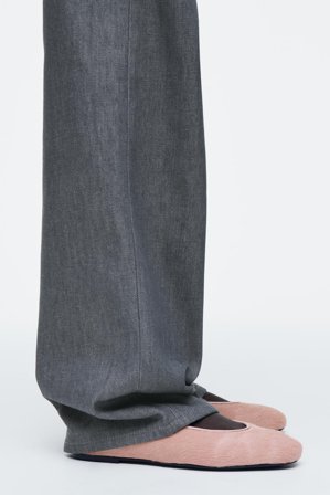 COS Femme Ballerines En Cuir Façon Poulain in Rose