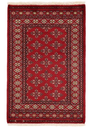 Pakistan Bokhara 2Ply Matta Orientalisk Mörkröd/Svart (Ull, Pakistan)