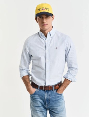 GANT Slim Classic Oxford Stripe Shirt - Blue - XXXL