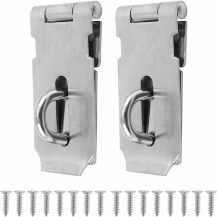 2 stk. 7,6 cm hengelås i rustfritt stål, dørhåndtaklås, hasp hengelåsklips, dørhåndtaklås