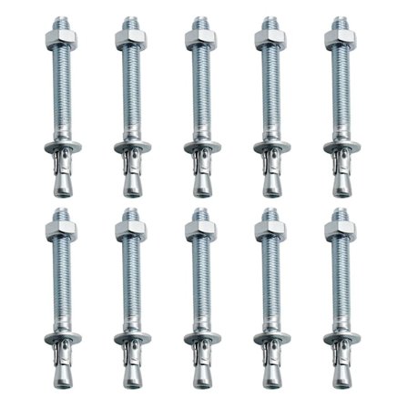 Anker Ankre, 10 stk. M10/100mm Galvaniserede Heavy Duty Ankre, Galvaniserede