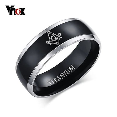 100% Titancarbide Ring Frimureri Frimurer Sort Mænd Ring Frimurer