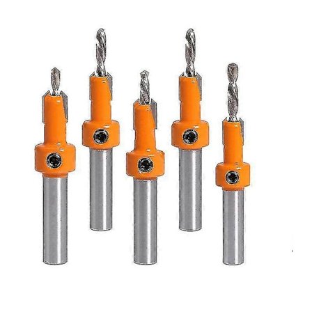Träbearbetningsborrsats, 5 Delar Försänkare Borrsats, Hss Träbearbetning Försänkare Motborr (8mm) db