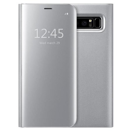 Etui - Samsung - Galaxy Note 8 - Clear View - Stötsäker - Mjuk - Silver