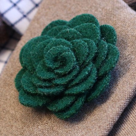 Flor de Lapela Verde Escura para homens - Flores de lapela
