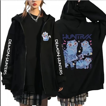Hot K-pop Demon Hunters Zip Up Hettegenser 2025 Film Mira Rumi Zoey Pullover Genser Menn Kvinner Casual Oversized Klær Hettegensere