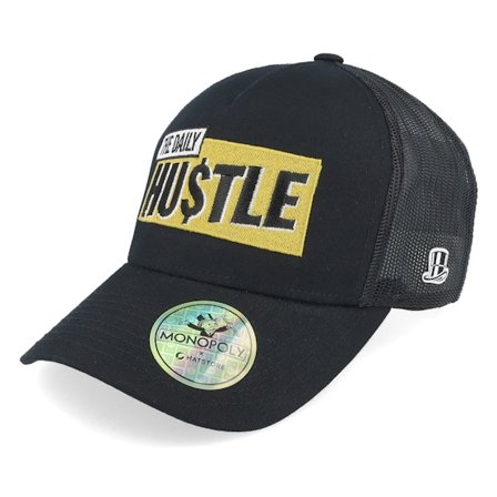 Monopoly - "The Daily Hustle Hat Black Trucker " Trucker Black Cap - @ Hatstore
