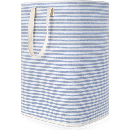 72L sammenleggbar vanntett stoff skittentøykurv med stor kapasitet, blå-