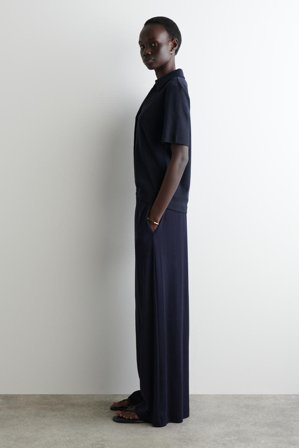 COS Femme Chemise Resort En Jersey De Coton in Bleu