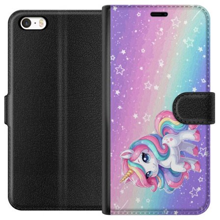 Yhteensopiva Lompakkokotelo Apple iPhone 5s Stitch polaroid-kehyksissä sinisillä pastellisävyillä ja suloisilla ilmeillä kollaaseissa sydämillä