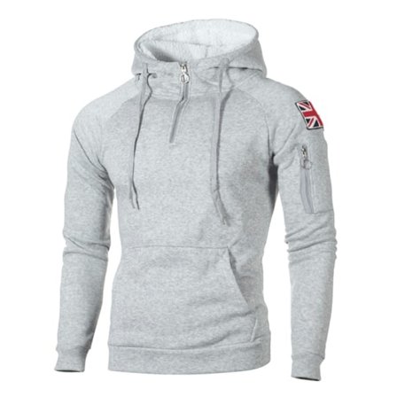 IC Hoodie med høj hals Trøje til mænd Sports Hoodie Y Lysegrå M