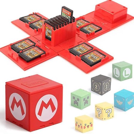 Switch Game Card Storage Box Foldable Ns Card Organizer Capacity 16 Pieces Card