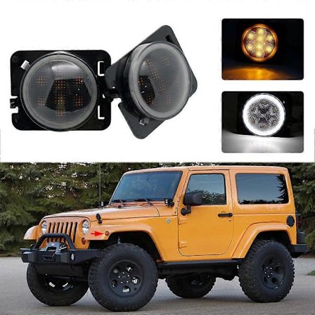 Amber Front LED Blinklys billysmontering for 2007~2017 Jeep Wrangler JK