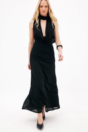 NA-KD Robe longue dos nu - Robe ras de cou - Noir - XL