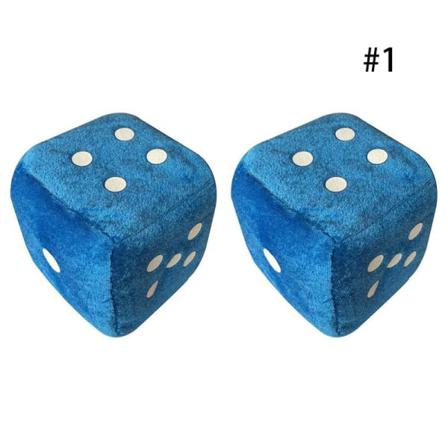 Dmmmm 2 St Fuzzy Dice Dots Backspegelhängare Dekoration C