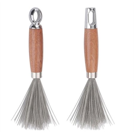 Grydebørste i rustfrit stål, kraftig opvaskebørste i rustfrit stål, effektiv rustfri køkkenrengøring