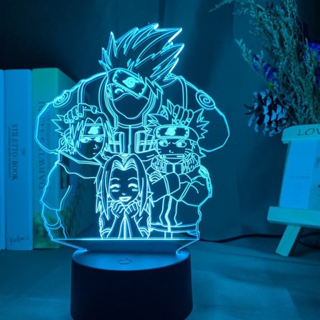 3D nattlys Naruto Team Uzumaki Naruto LED nattlys