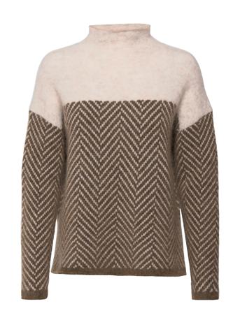 Herrin Knit T-Neck Patterned Second Female