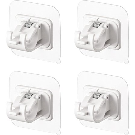 4 stk Selvklebende Gardinstangfeste Ingen Boring Gardinkrokfeste Fast Gardinstang Veggfeste Soverom Bad Kjøkken